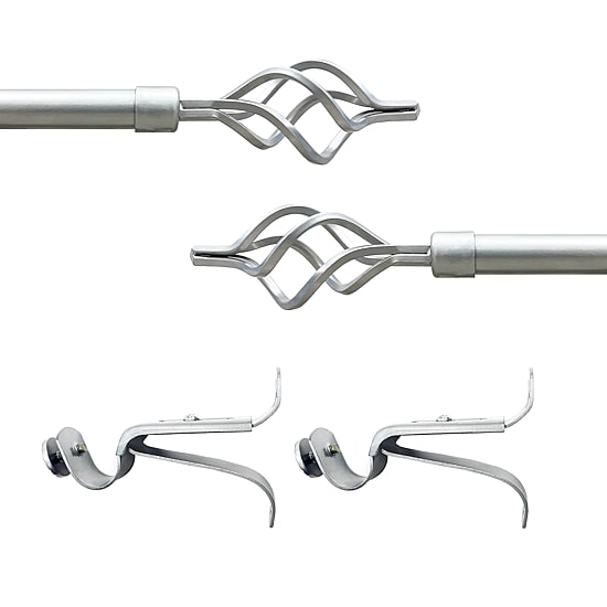 Metallo ¾in Adjustable Curtain Rod with Lexus Finial