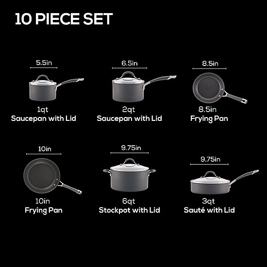 Circulon Radiance Hard Anodized 10-Pc Cookware Set
