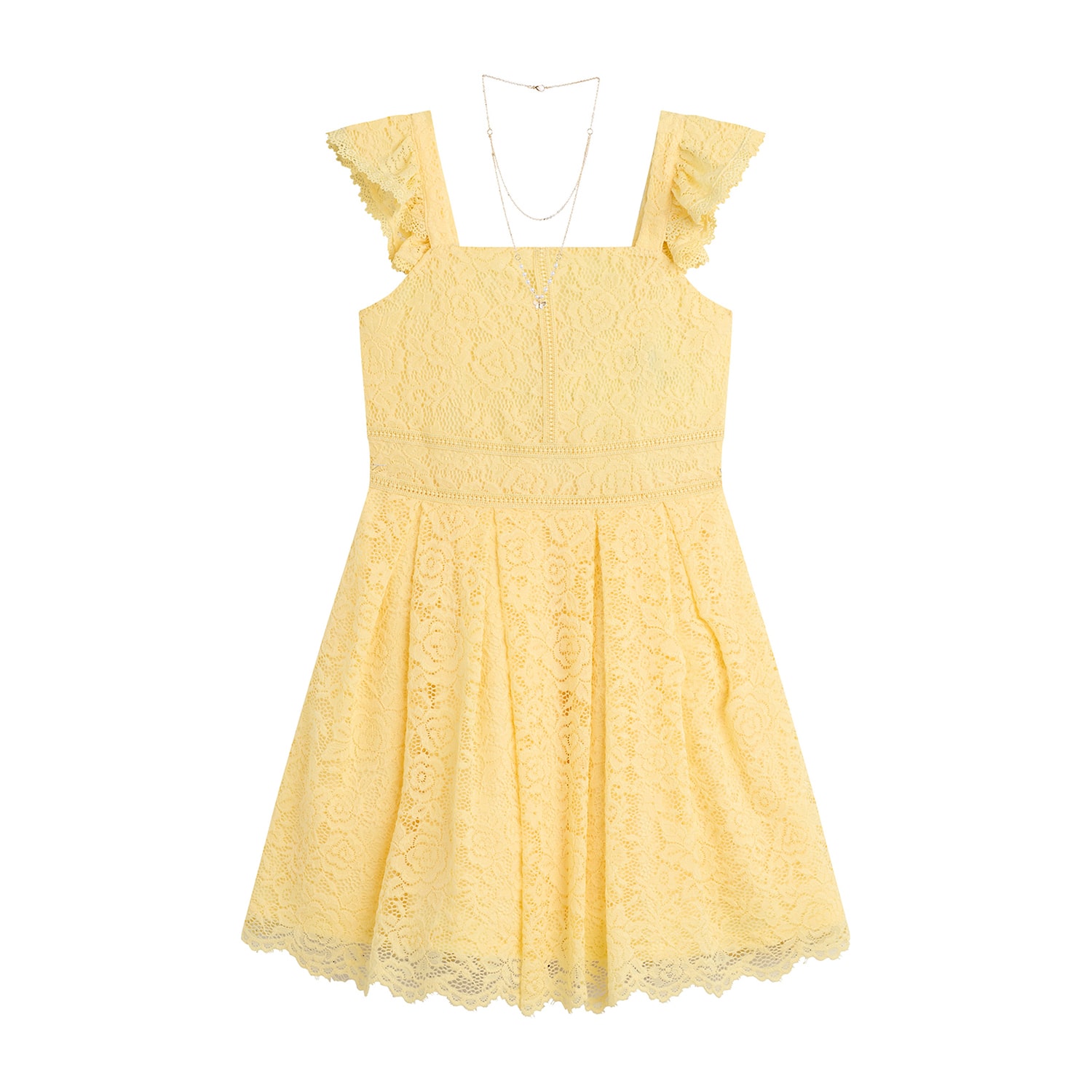 Byer California Big Kid Girls Flutter Sleeveless A-Line Dress