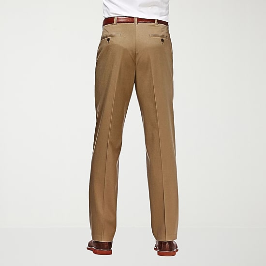 Haggar Premium No Iron Khaki Mens Classic Fit Flat Front Pant