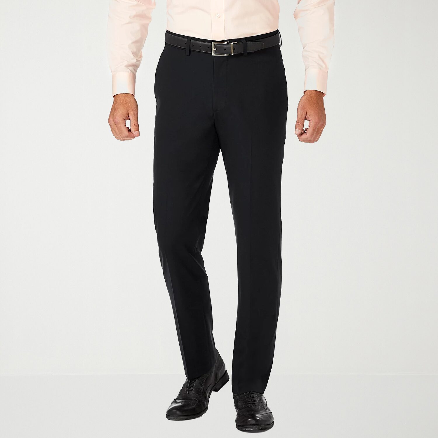 Haggar JMH Premium Stretch Mens COMFORT WAISTBAND Slim Fit Dress Flat Front Pant