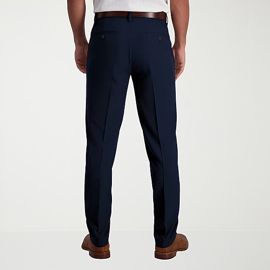 Haggar Cool 18 Pro Mens Comfort Waistband Slim Fit Flat Front Pant