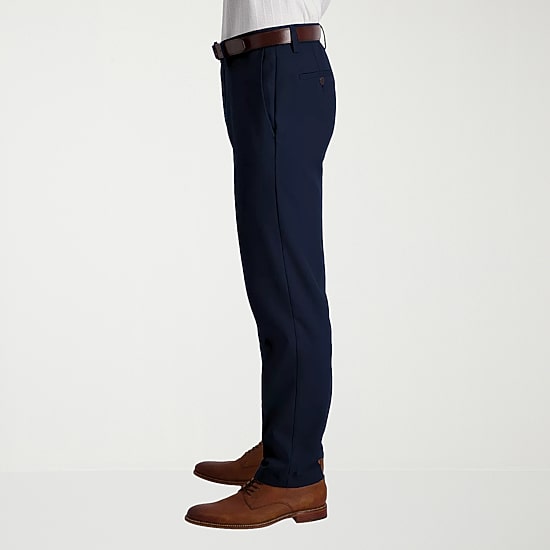 Haggar Cool 18 Pro Mens Comfort Waistband Slim Fit Flat Front Pant
