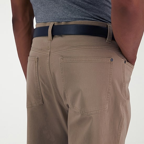 Haggar The Active Series City Flex 5 Pocket Cotton Traveler Mens Comfort Waistband Straight Fit Flat Front Pant
