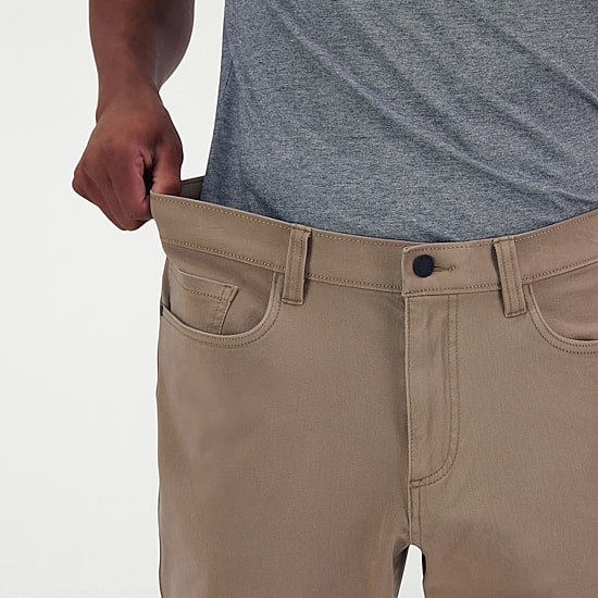 Haggar The Active Series City Flex 5 Pocket Cotton Traveler Mens Comfort Waistband Straight Fit Flat Front Pant