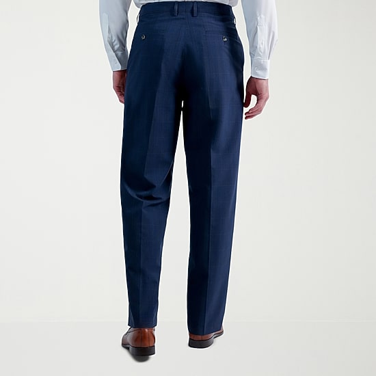 Haggar JMH Prince Of Wales Mens Stretch Fabric Classic Fit Plaid Flat Front Suit Pant