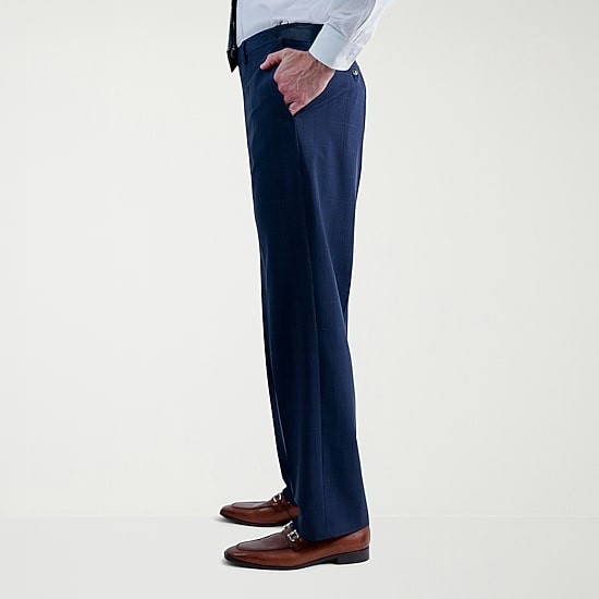 Haggar JMH Prince Of Wales Mens Stretch Fabric Classic Fit Plaid Flat Front Suit Pant