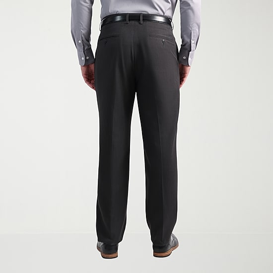 Haggar Smart Wash With Repreve Houndstooth Mens Stretch Fabric Classic Fit Flat Front Suit Pant