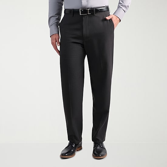 Haggar Smart Wash With Repreve Houndstooth Mens Stretch Fabric Classic Fit Flat Front Suit Pant