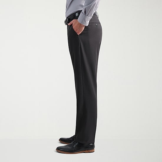 Haggar Smart Wash With Repreve Houndstooth Mens Stretch Fabric Classic Fit Flat Front Suit Pant