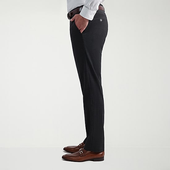 Haggar JMH Tailored Wool Mens Stretch Fabric Modern Fit Windowpane Flat Front Suit Pant