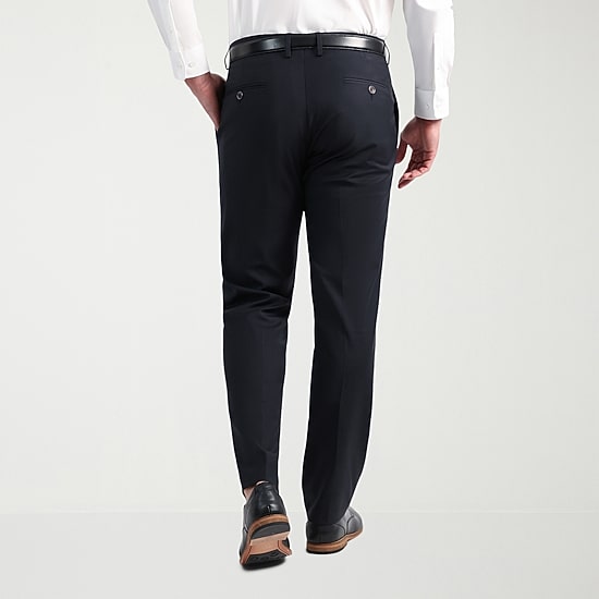 Haggar JMH Tailored Wool Mens Stretch Fabric Modern Fit Windowpane Flat Front Suit Pant