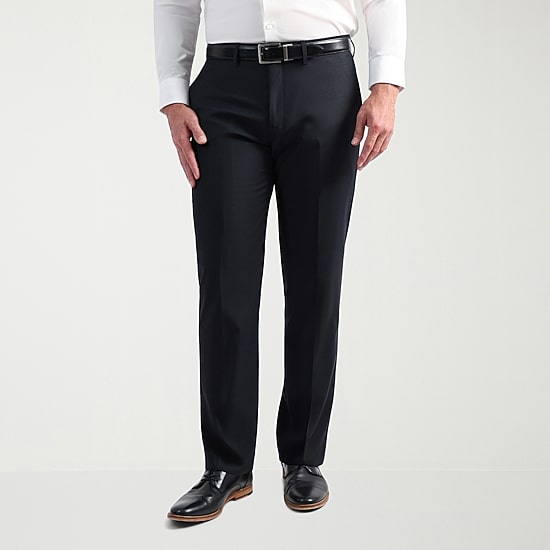 Haggar JMH Tailored Wool Mens Stretch Fabric Modern Fit Windowpane Flat Front Suit Pant
