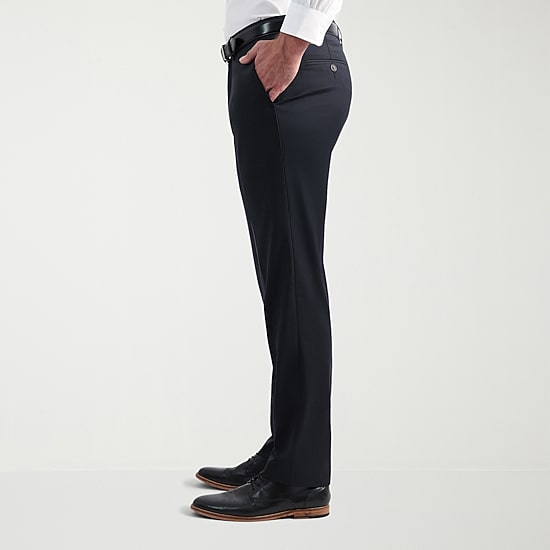 Haggar JMH Tailored Wool Mens Stretch Fabric Modern Fit Windowpane Flat Front Suit Pant