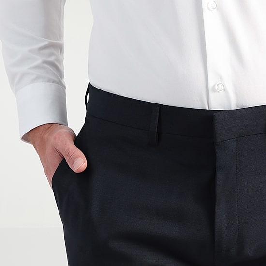 Haggar JMH Tailored Wool Mens Stretch Fabric Modern Fit Windowpane Flat Front Suit Pant