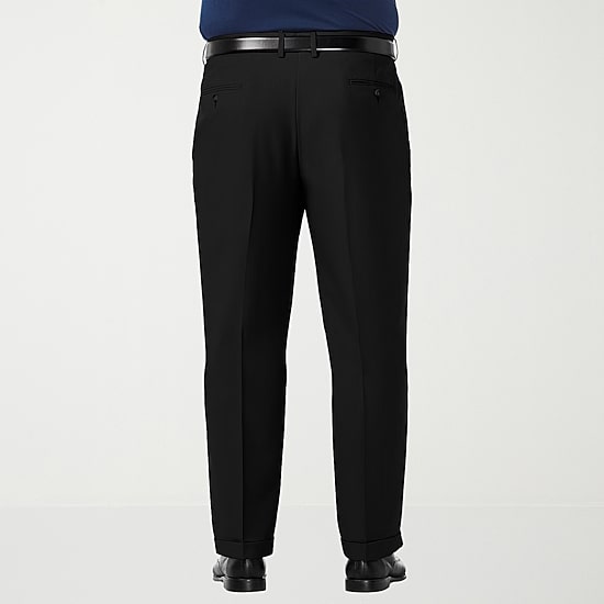 Haggar Premium Comfort Expandable Waist Mens Classic Fit Big and Tall Dress Pleated Pant