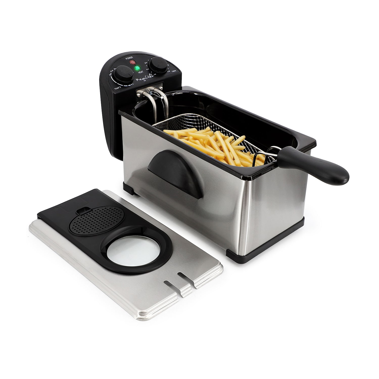 MegaChef Stainless Steel Electric 3 Qt Deep Fryer