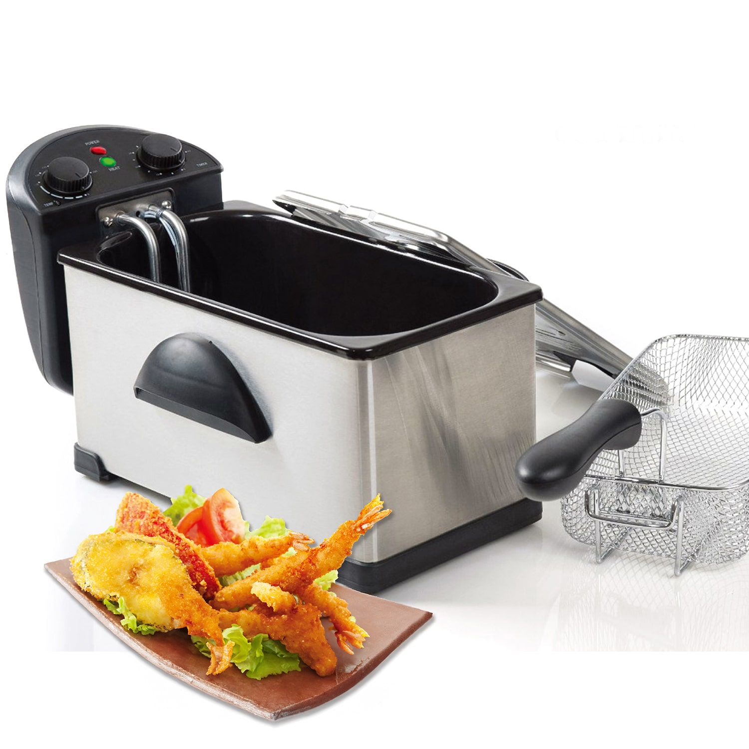 MegaChef Stainless Steel Electric 3 Qt Deep Fryer
