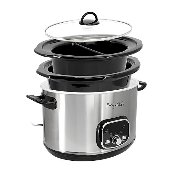 MegaChef 6 Quart + 2.6 Quart  Split Electric 8 Qt Slow Cooker