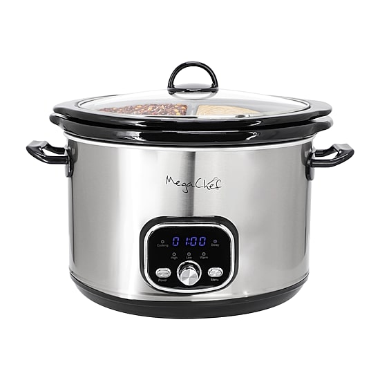 MegaChef 6 Quart + 2.6 Quart  Split Electric 8 Qt Slow Cooker