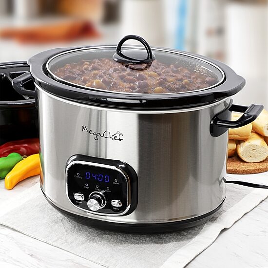 MegaChef 6 Quart + 2.6 Quart  Split Electric 8 Qt Slow Cooker