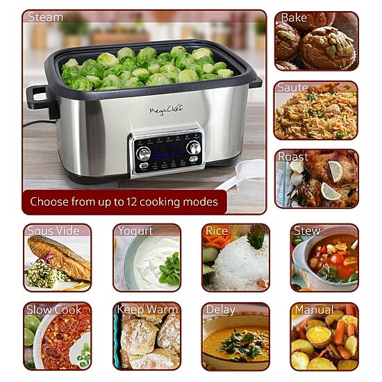 MegaChef 12-In-1 Deluxe Multi 8 Qt Slow Cooker