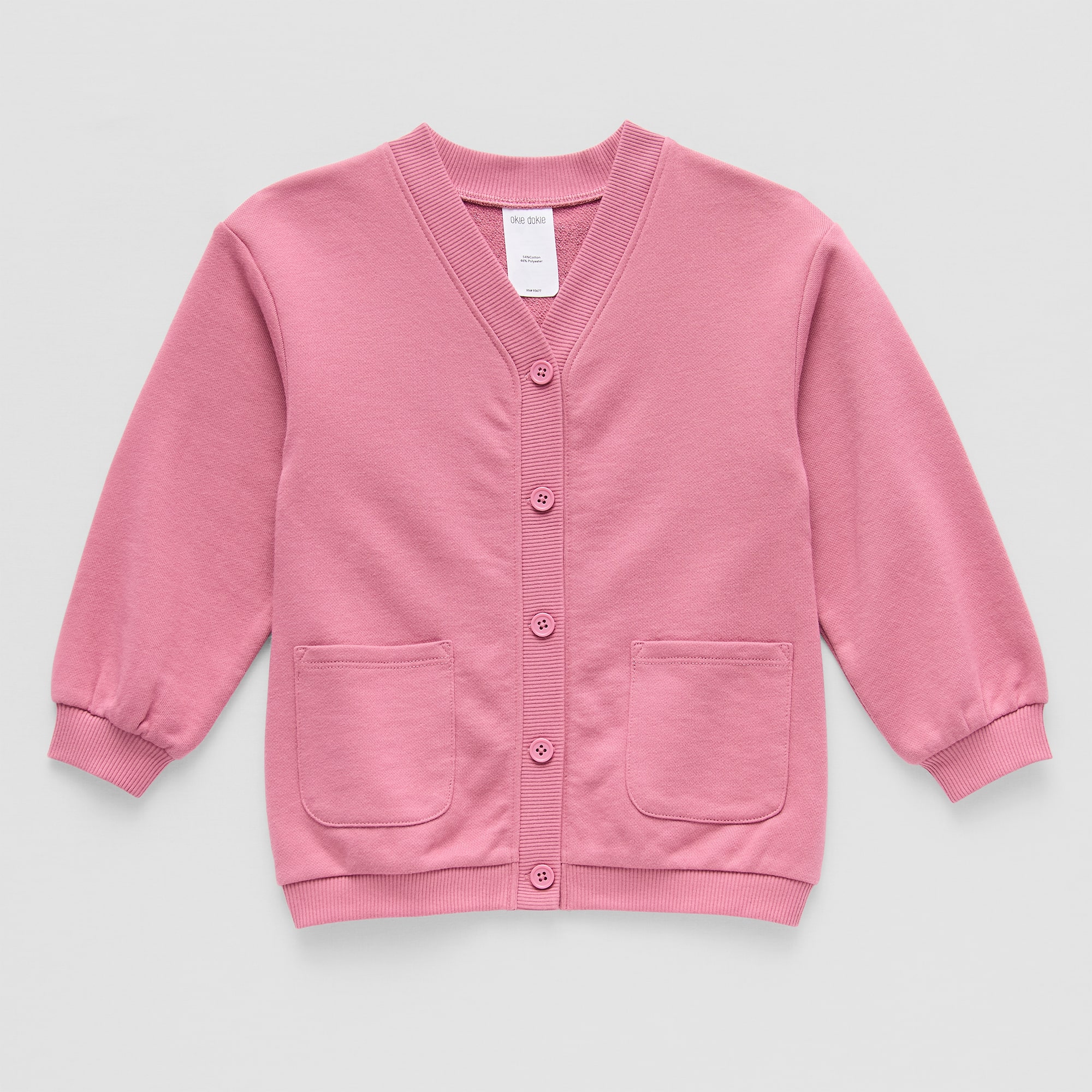 Okie Dokie Toddler & Little Girls Crew Neck Long Sleeve Button Cardigan