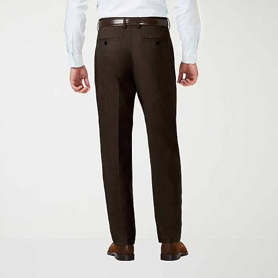 Haggar JMH Sharkskin Mens Classic Fit Dress Flat Front Pant