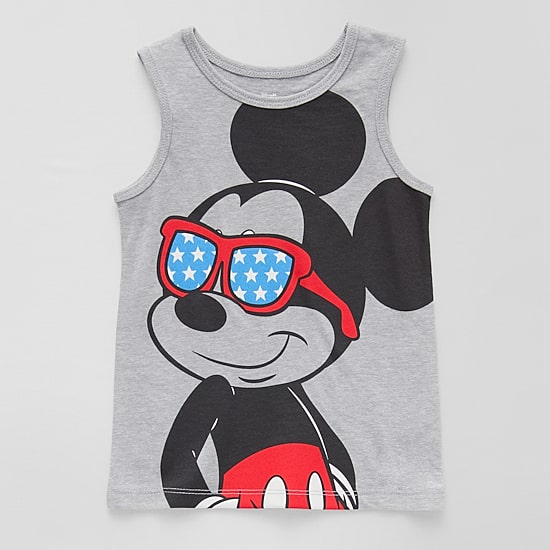 Toddler Boys Crew Neck Short Sleeve Mickey Mouse Tank Top