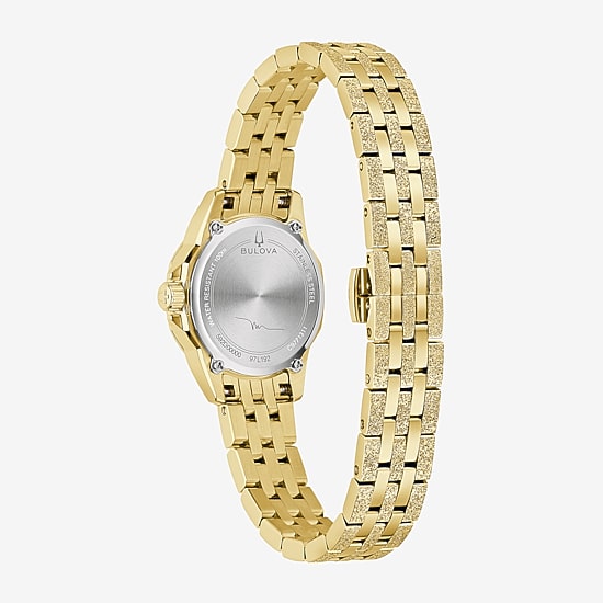 Bulova Womens Gold Tone Stainless Steel Bracelet Watch 97l192