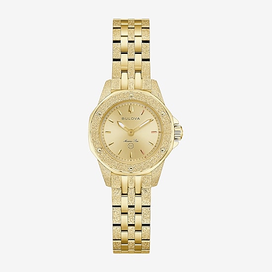 Bulova Womens Gold Tone Stainless Steel Bracelet Watch 97l192