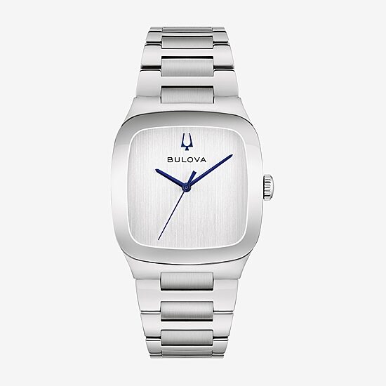 Bulova Mens Silver Tone Stainless Steel Bracelet Watch 96a336