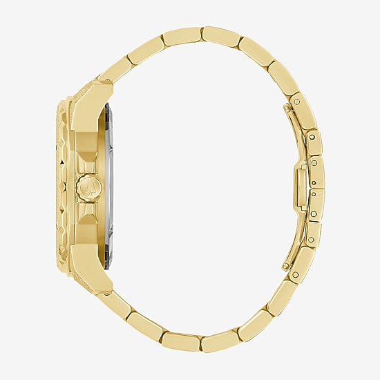 Bulova Mens Automatic Gold Tone Stainless Steel Bracelet Watch 97a200