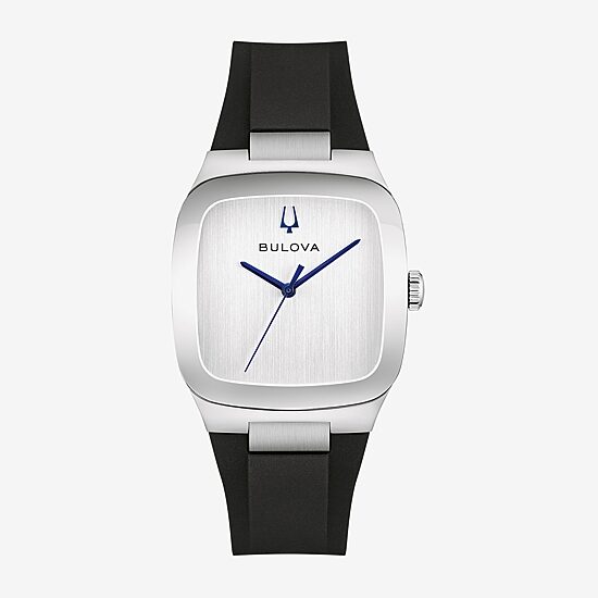 Bulova Mens Black Strap Watch 96a335