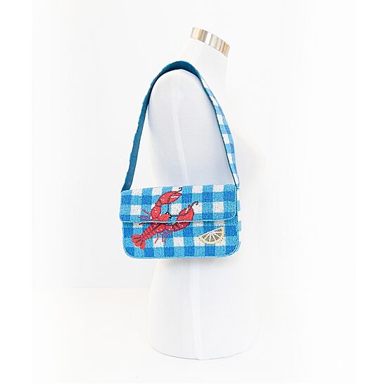SOL and MER Beaded Lobster Shoulder Bag