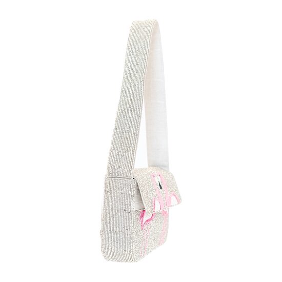 SOL and MER Beaded Flamingo Shoulder Bag