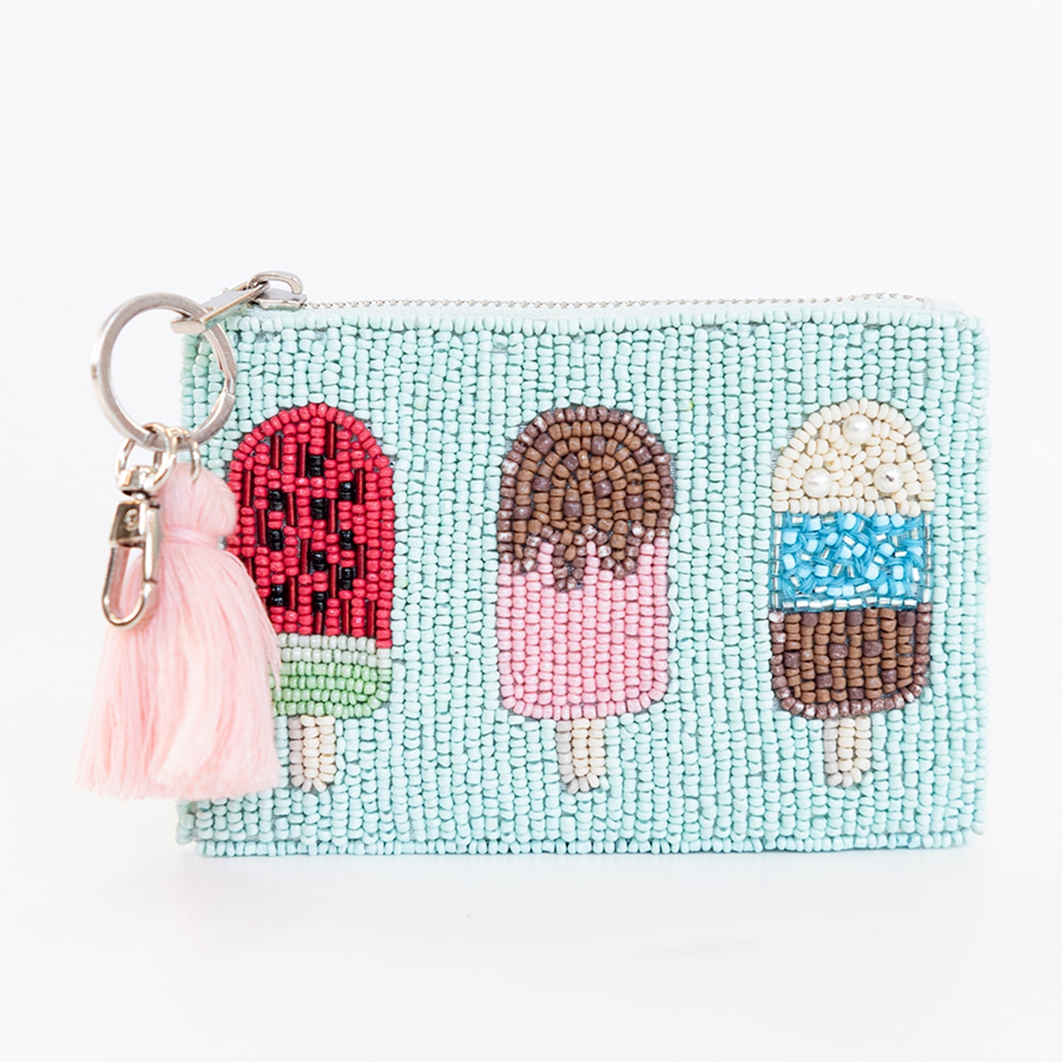 SOL and MER Beaded Ice Cream Coin Purse Womens Wallet
