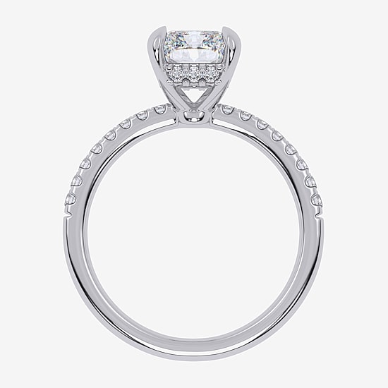 (G-H / Si1-Si2) Womens 2 1/4 CT. T.W. Lab Grown White Diamond 14K Gold Side Stone Engagement Ring