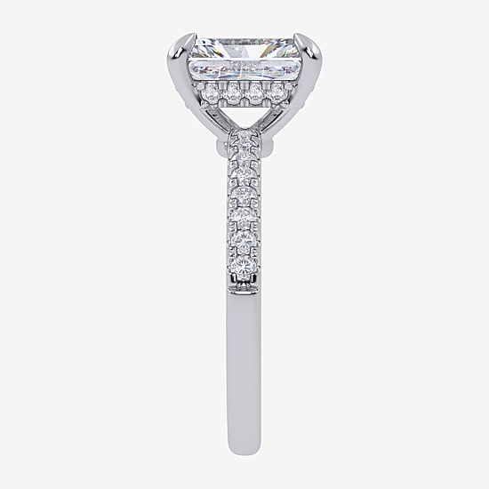 (G-H / Si1-Si2) Womens 2 1/4 CT. T.W. Lab Grown White Diamond 14K Gold Side Stone Engagement Ring