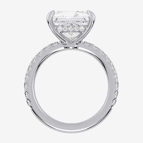 (G-H / Si1-Si2) Womens 2 1/4 CT. T.W. Lab Grown White Diamond 14K Gold Side Stone Engagement Ring