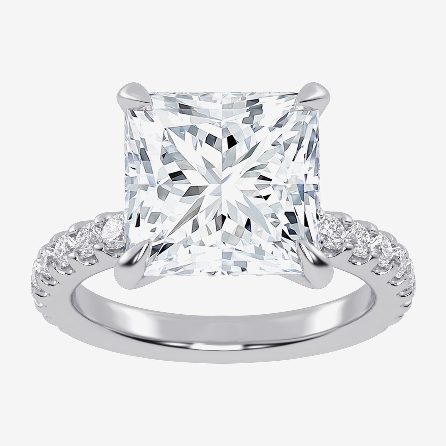 (G-H / Si1-Si2) Womens 2 1/4 CT. T.W. Lab Grown White Diamond 14K Gold Side Stone Engagement Ring