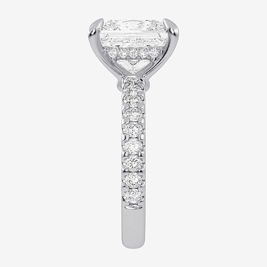 (G-H / Si1-Si2) Womens 2 1/4 CT. T.W. Lab Grown White Diamond 14K Gold Side Stone Engagement Ring