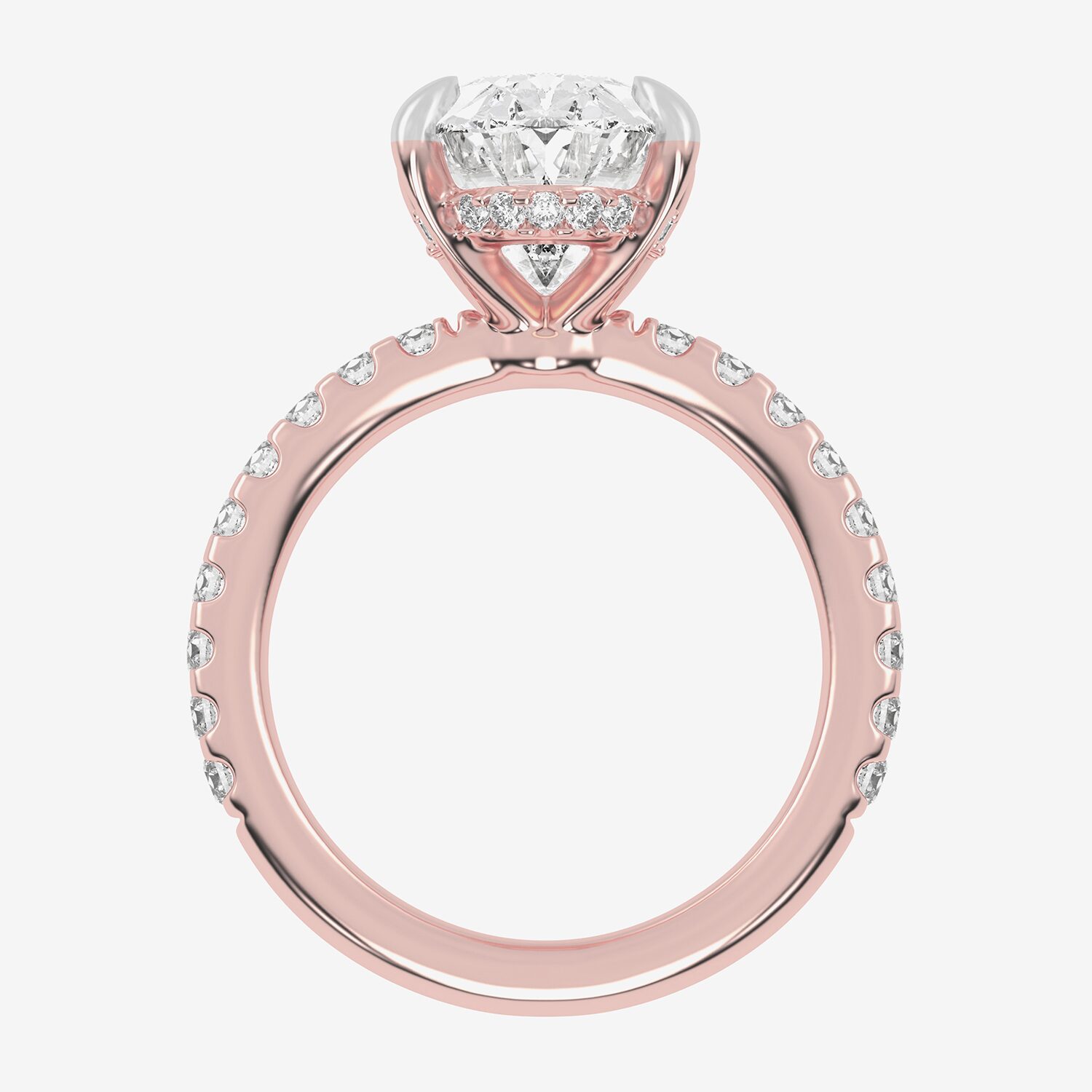 (G-H / Si1-Si2) Womens 2 1/4 CT. T.W. Lab Grown White Diamond 14K Gold Oval Side Stone Engagement Ring