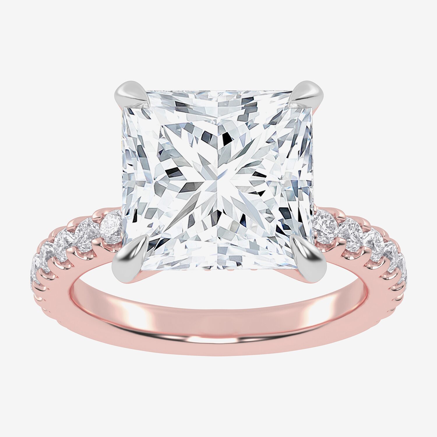 (G-H / Si1-Si2) Womens 2 1/4 CT. T.W. Lab Grown White Diamond 14K Gold Side Stone Engagement Ring