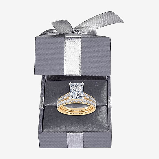 Signature By Modern Bride (G-H / Vs2-Si1) Womens 2 CT. T.W. Lab Grown White Diamond 14K Gold Side Stone Bridal Set