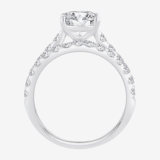 Signature By Modern Bride (H-I / Si1-Si2) Womens 2 CT. T.W. Lab Grown White Diamond 14K Gold Oval Bridal Set