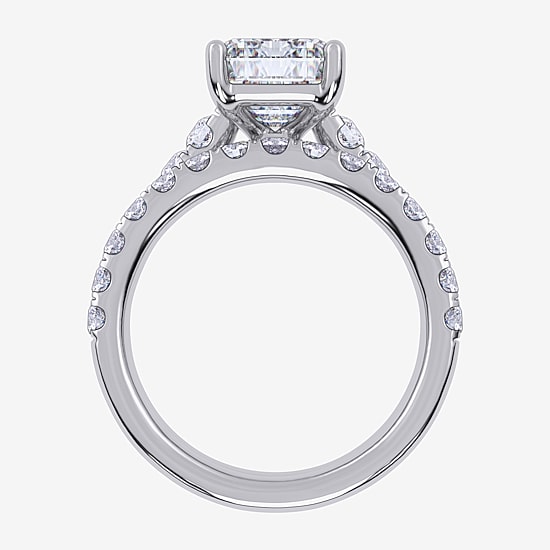 (H-I / SI1-SI2) Signature By Modern Bride Emerald Cut Womens 2 CT. T.W. Lab Grown White Diamond Bridal Set in 14K Gold
