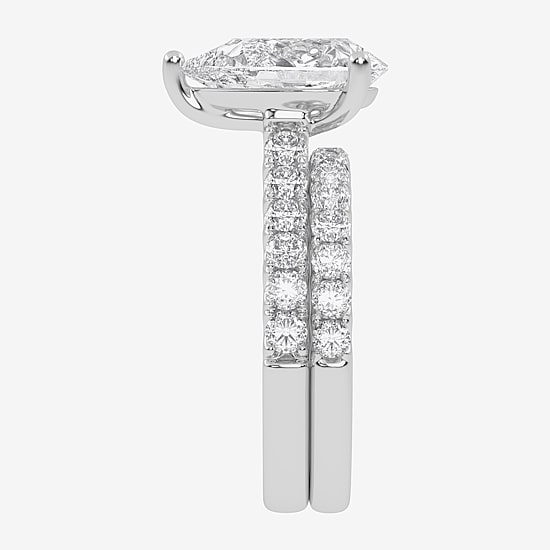(H-I / SI1-SI2) Signature By Modern Bride Womens 2 CT. T.W. Lab Grown White Diamond In 14K Gold  Pear Bridal Set