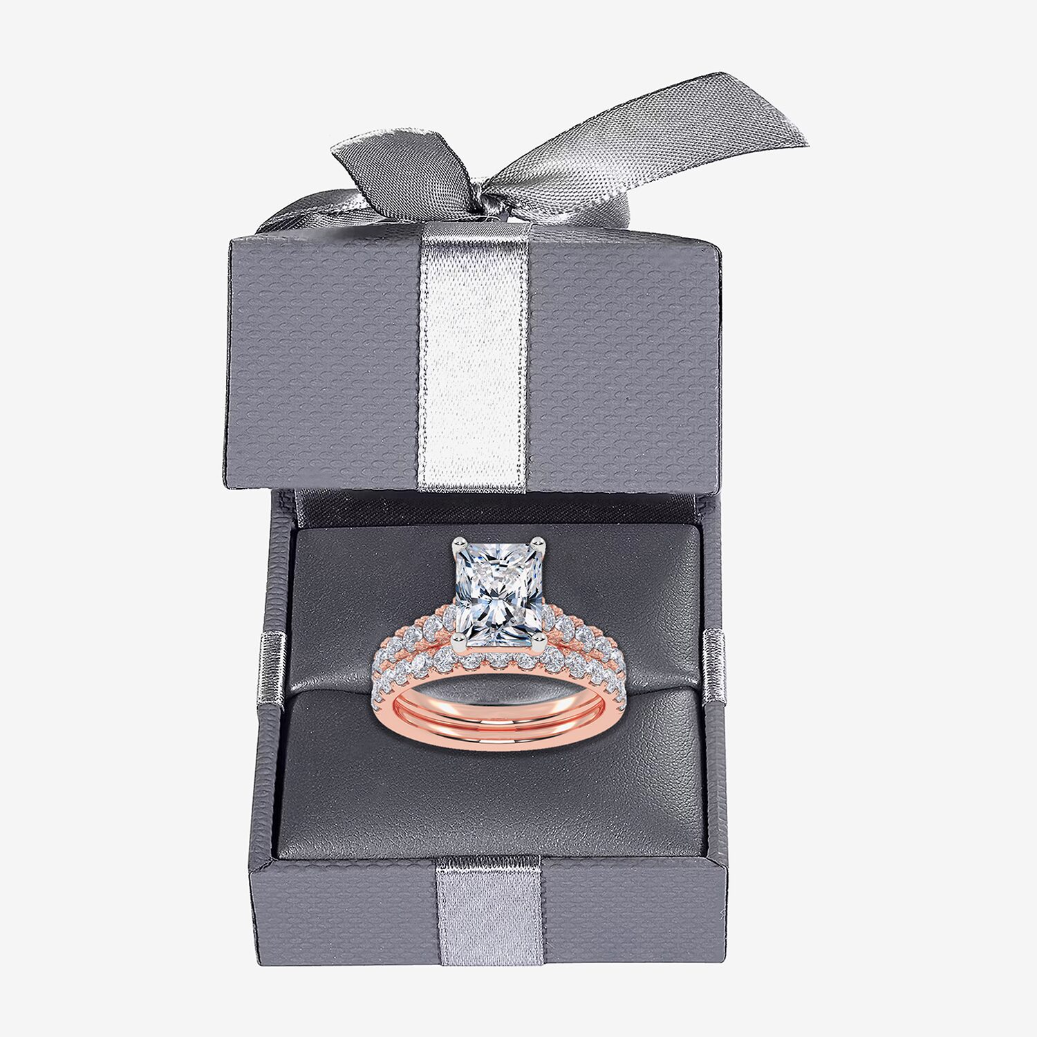 Signature By Modern Bride (G-H / Vs2-Si1) Womens 2 CT. T.W. Lab Grown White Diamond 14K Gold Side Stone Bridal Set