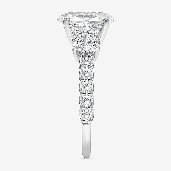 (I/Si2) Womens 1/4 CT. T.W. Lab Grown White Diamond Platinum Wedding Band